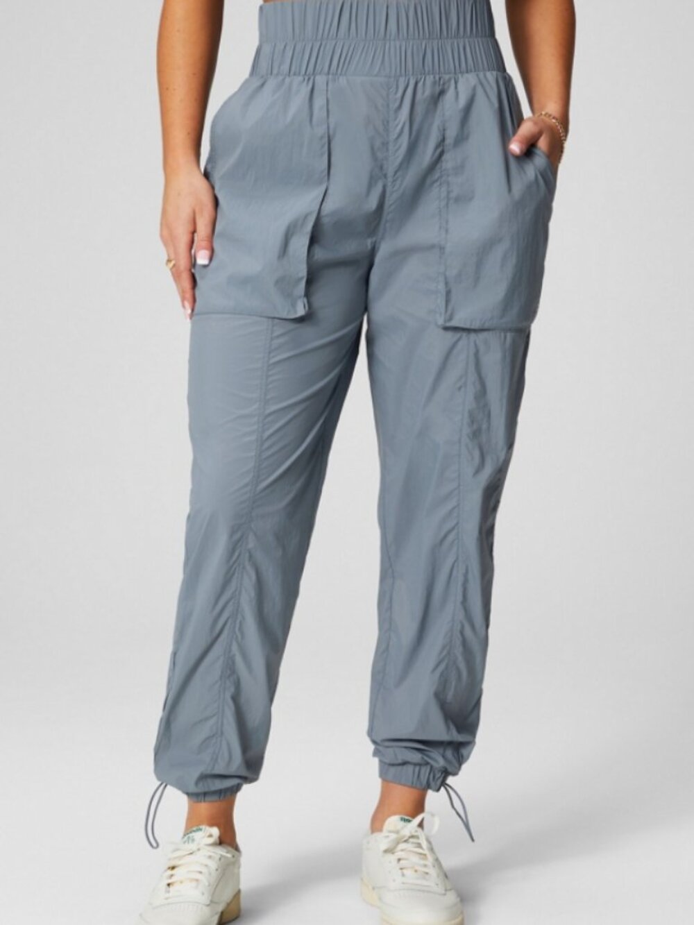 Fabletic Ultra High-Waisted Piped Nylon Pantβ in Storm Cloud Small Gym Running